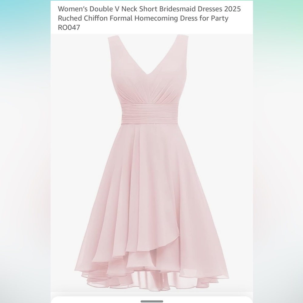 Bridesmaid Pink Chiffon sweetheart cut Dress - size 18
